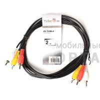 Кабель соединительный TELECOM 3.5 Jack (M) / 3 RCA (M), 2 м. (1/150)